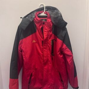 Men's Red and Black Ski Jacket